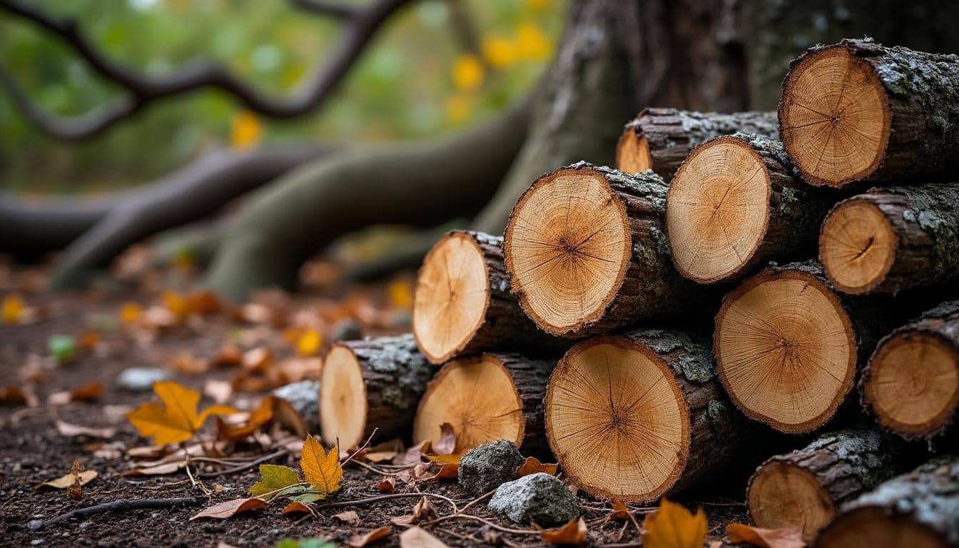 Illustration: Définition et caractéristiques du châtaignier en bois de chauffage