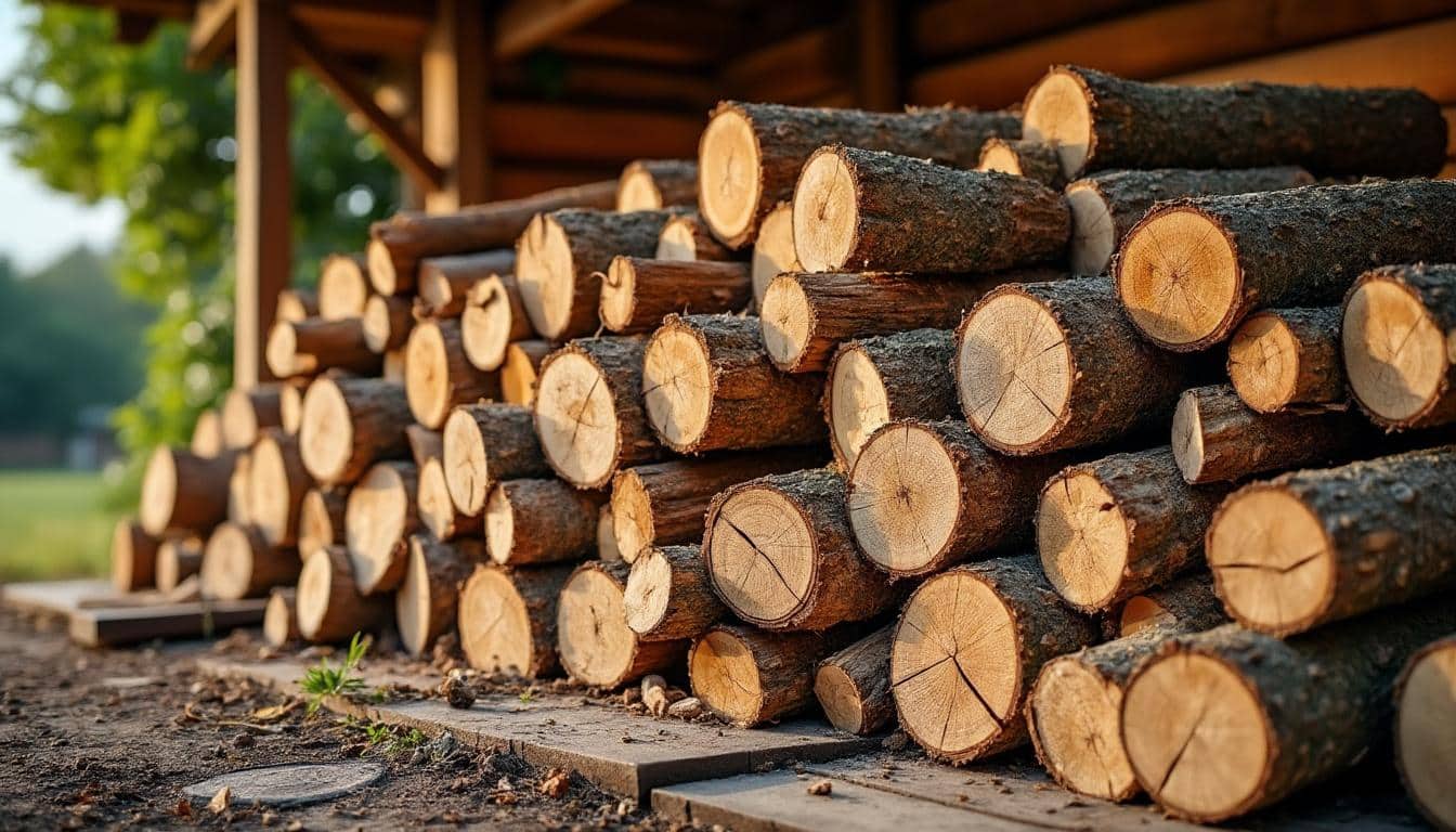 Illustration: Propriétés physiques et énergétiques du bois de châtaignier pour le chauffage