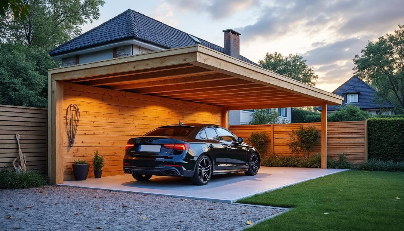 Illustration: Les avantages et inconvénients d’un carport en bois à 1 pente