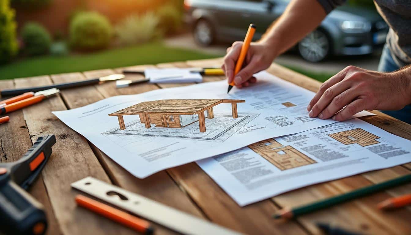 Illustration: Présentation du plan de carport en bois gratuit au format PDF