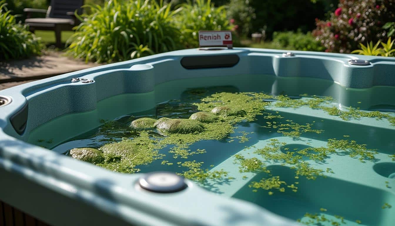 Illustration: Définition et présentation du problème d'eau verte dans un spa