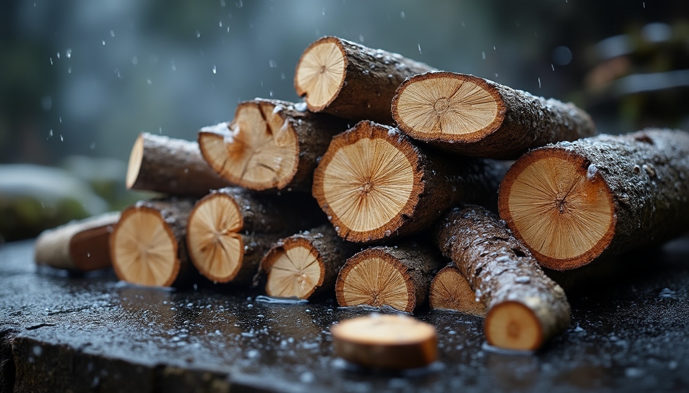 Illustration: Conséquences et risques liés à l’utilisation de bois de chauffage qui a pris la pluie