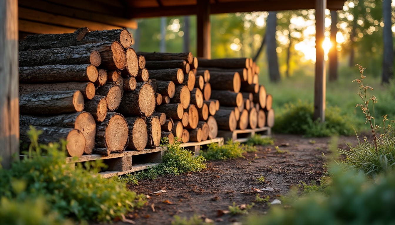 Illustration: Les critères clés pour réussir le stockage du bois de chauffage en extérieur