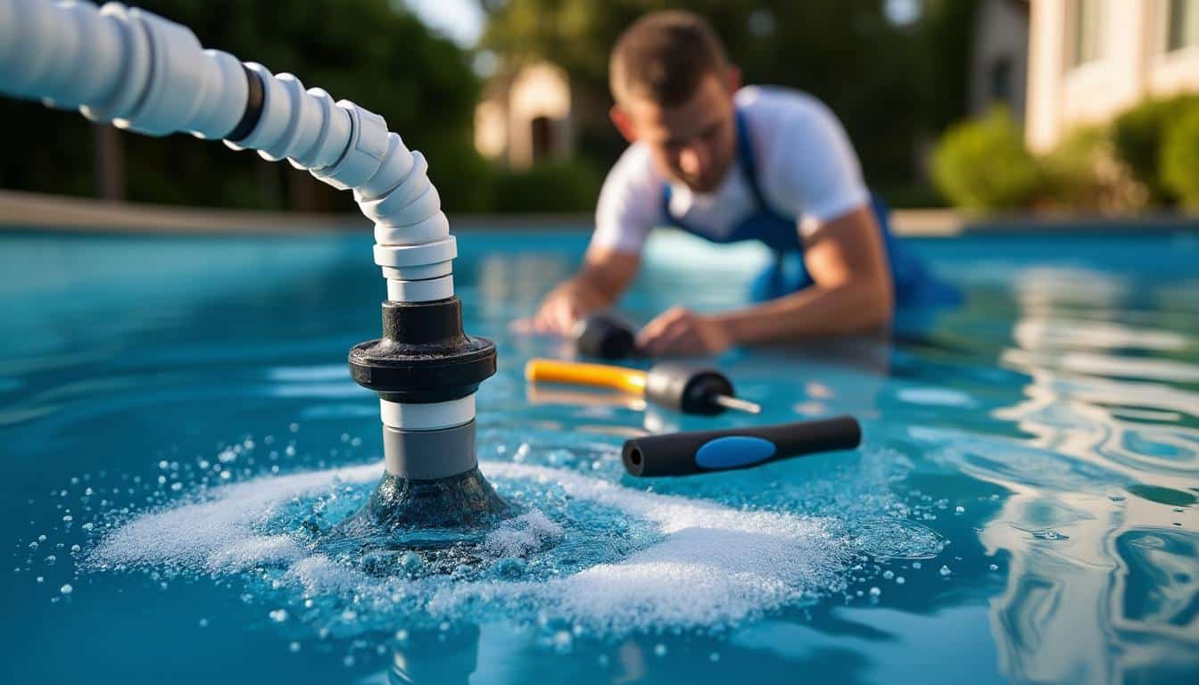 Illustration: Détecter les signes de fuite dans les tuyaux de filtration de piscine : symptômes à ne pas négliger