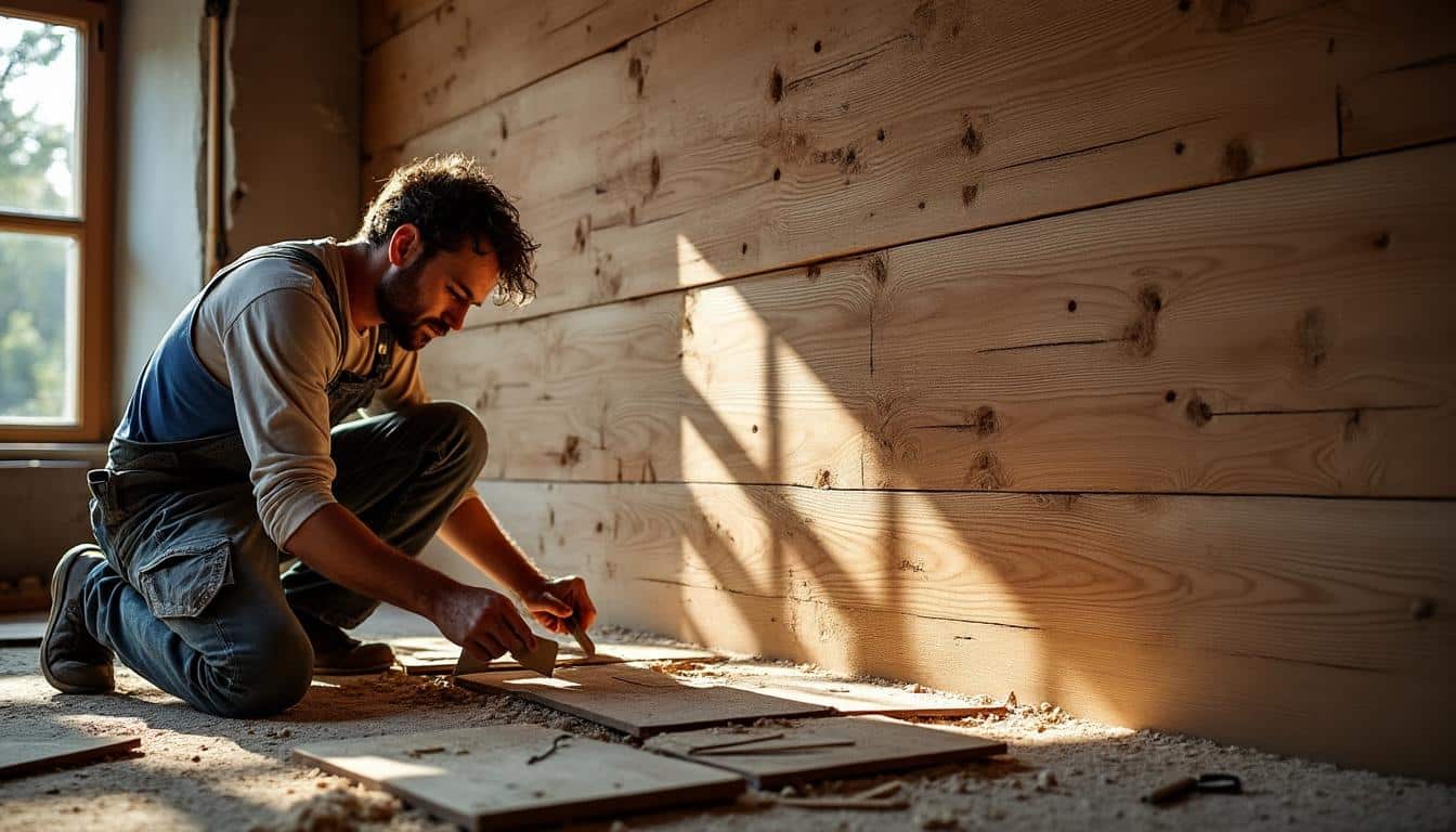 Pose du lambris en bois directement sur le mur : guide complet