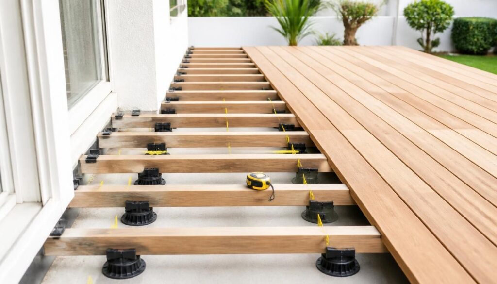 Quel espacement prévoir entre les lambourdes de terrasse